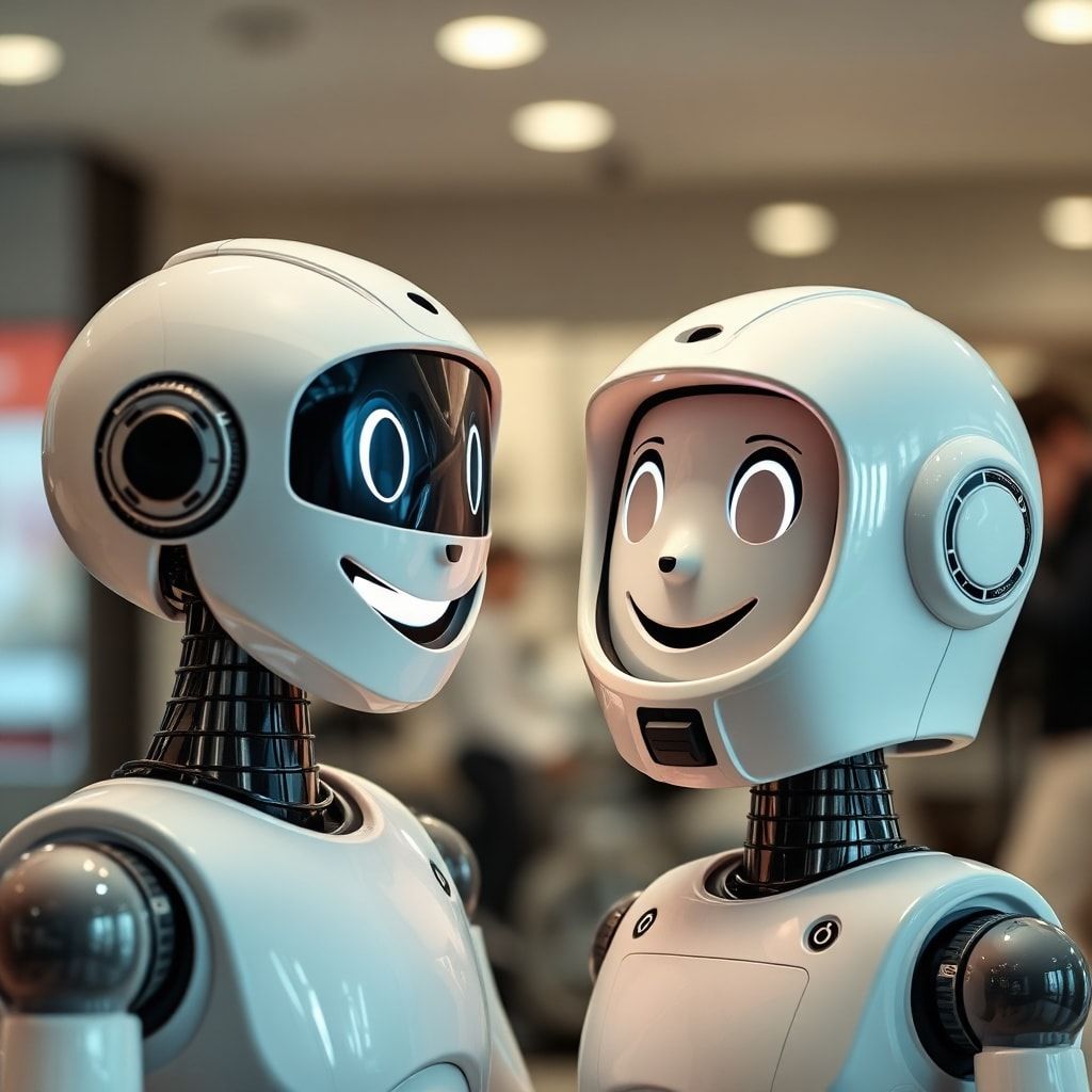 AI-powered chatbot assisting a customer with a smile