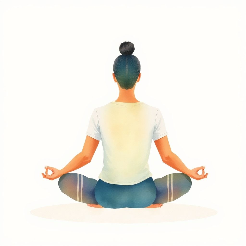 maximizing - A serene image of a person meditating during a break, with soft, calming colors and minimal background distracti