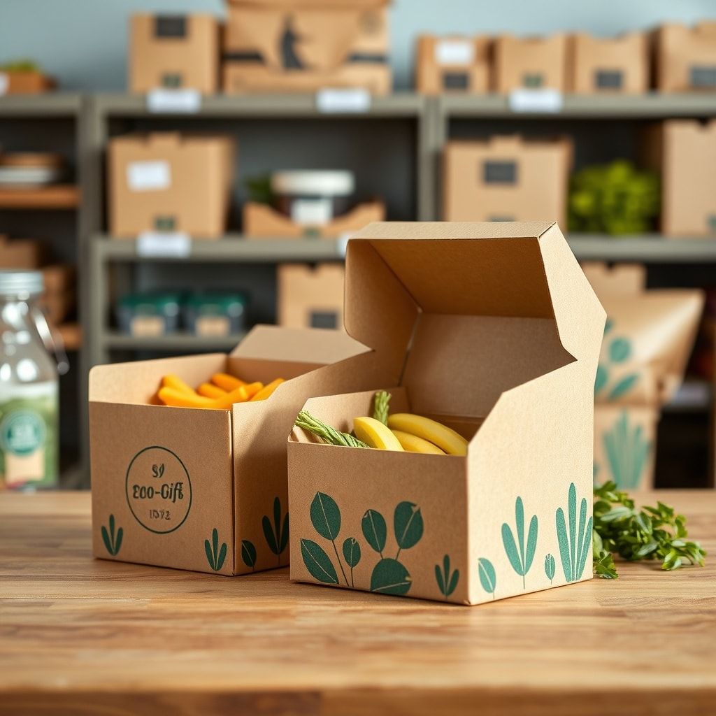 corrugated boxes made from recycled materials, eco-friendly packaging, sustainable food industry