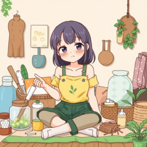 sustainable lifestyle with eco-friendly products and reusable items