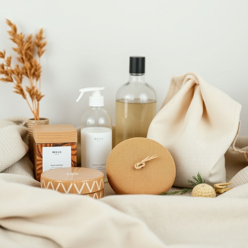 sustainable lifestyle with eco-friendly products and reusable items