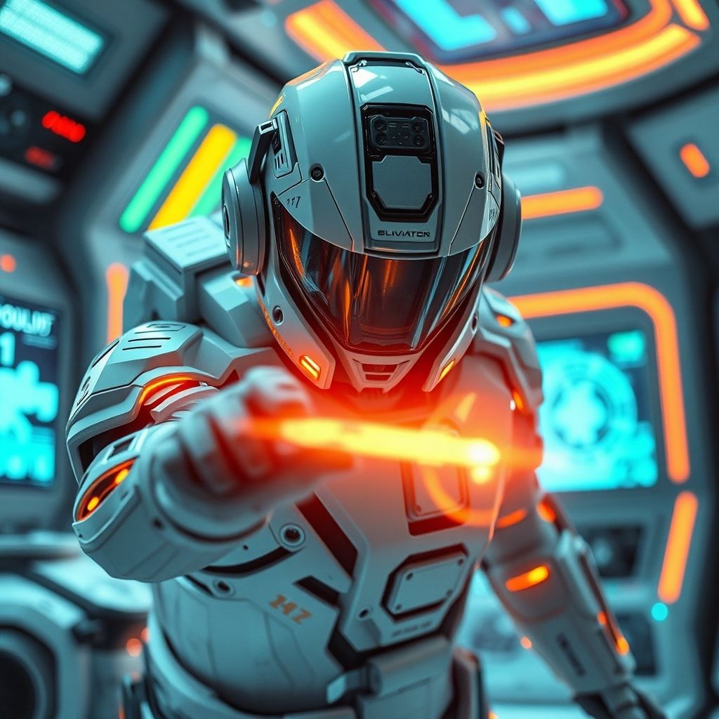 breaking - cutting-edge technology in a futuristic setting, innovation in action, advanced technology, dynamic visual represe