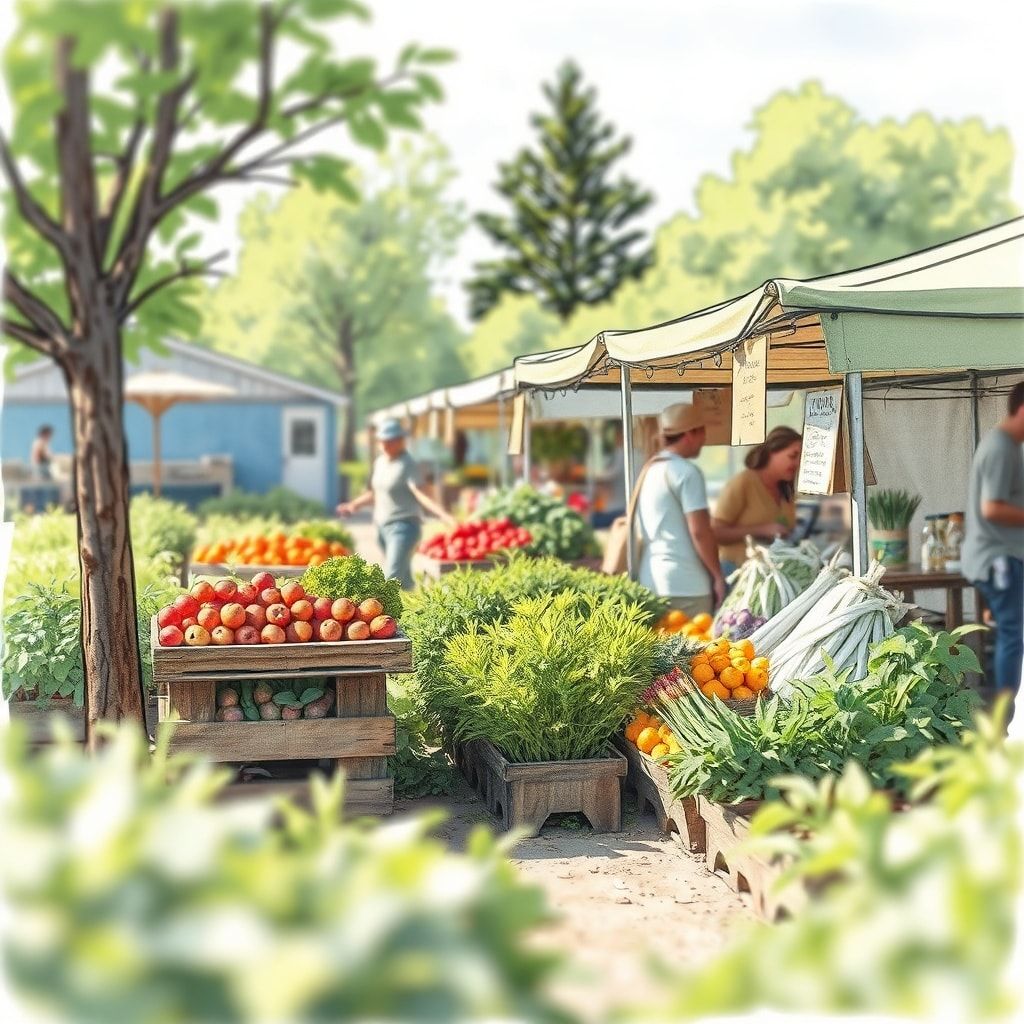 sustainable farming practices and local farmers market