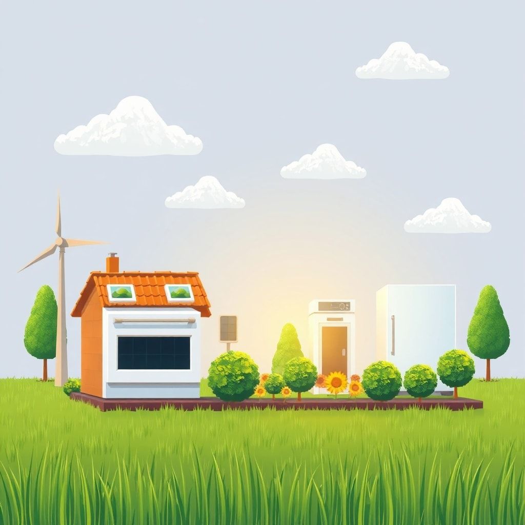 sustainable - renewable energy sources and energy-efficient appliances