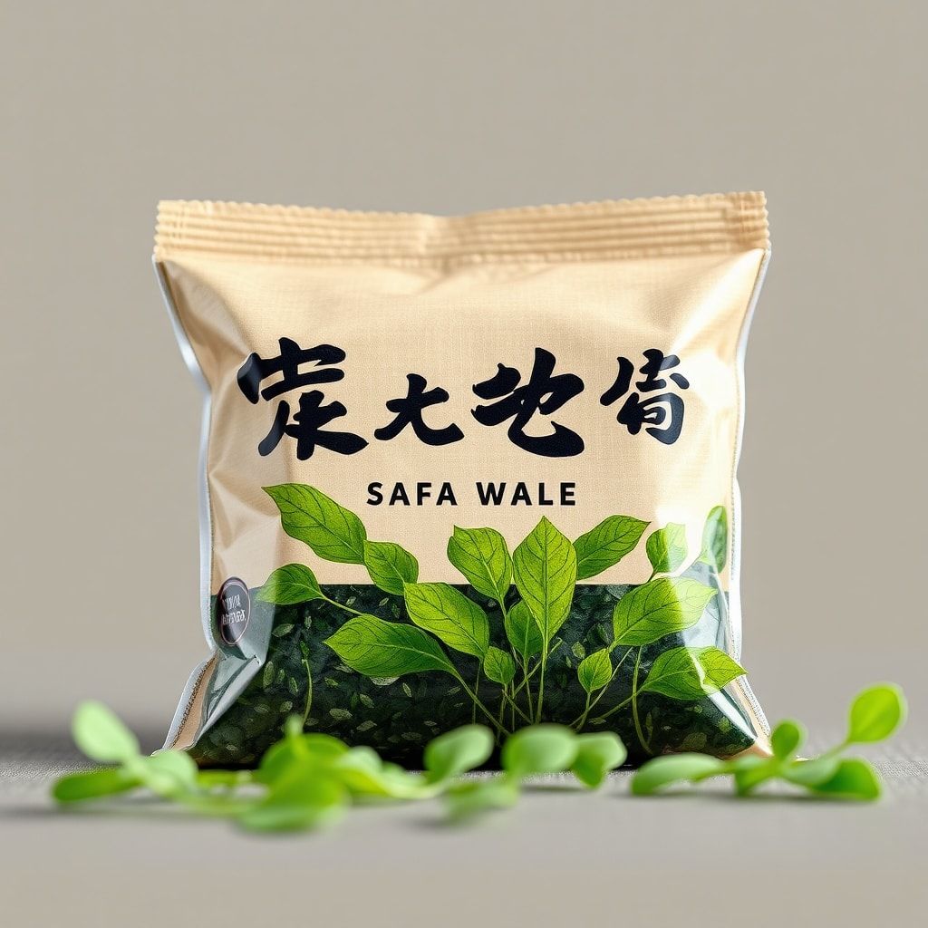 cuttingedge - seaweed packaging material with green seaweed leaves, eco-friendly packaging solution, sustainable materials, n