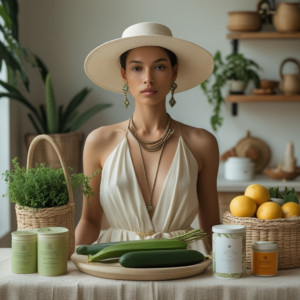 sustainable lifestyle with eco-friendly products and reusable items