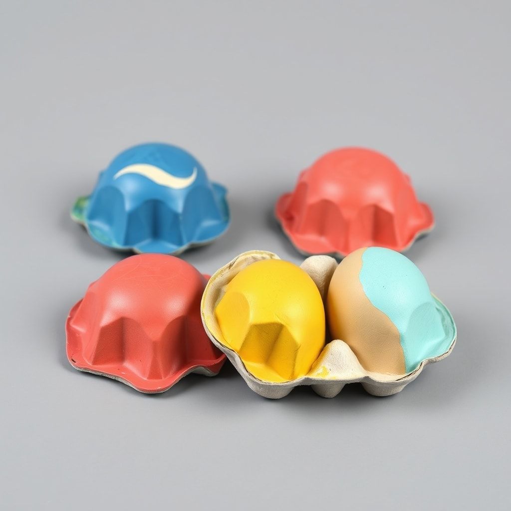 creative - colorful coasters made from painted paper egg carton pieces, practical and decorative, ideal for home decor and en