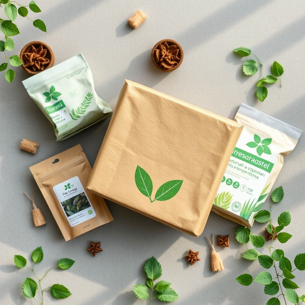sustainable packaging materials, eco-friendly design, recycled paper, biodegradable inks, environmentally conscious, green packaging
