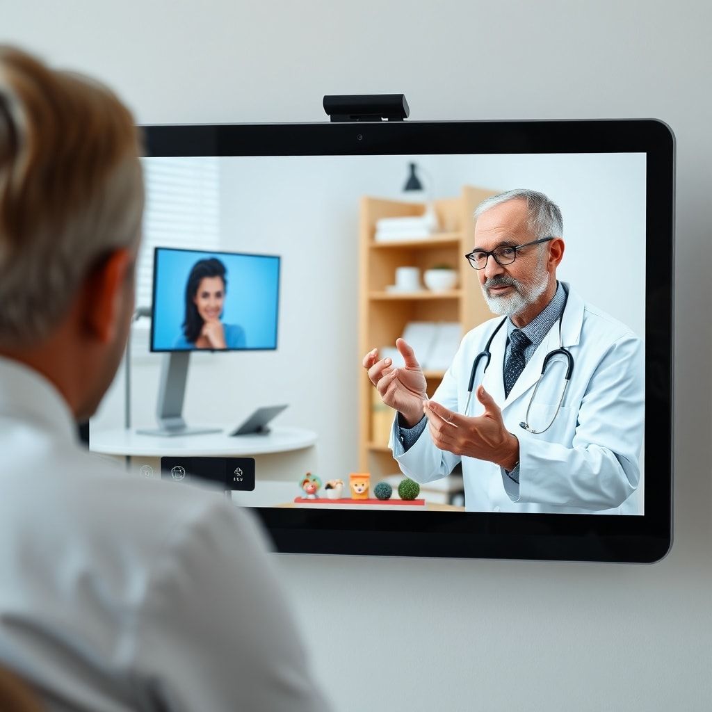 innovative - doctor consulting with patient via video call, telemedicine technology in action, virtual healthcare platform in