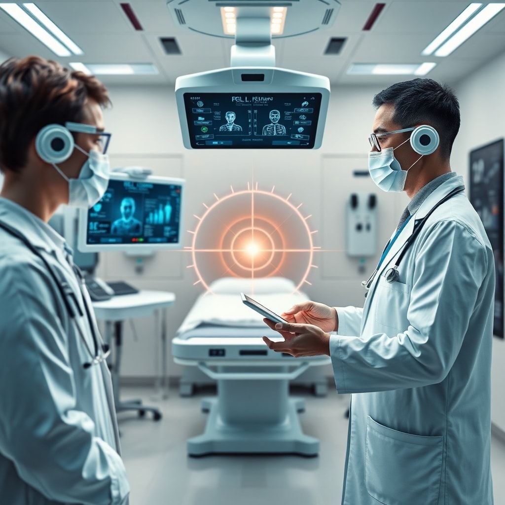 innovations - innovative medical technology in a hospital setting, advanced healthcare solutions, telemedicine consultation w