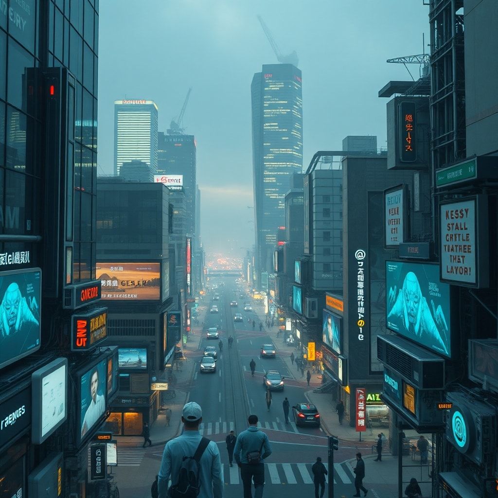latest - smart city with interconnected devices, futuristic technology, cinematic atmosphere