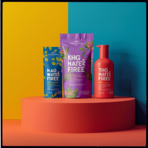 modern and eco-friendly packaging design with sustainable materials and vibrant colors