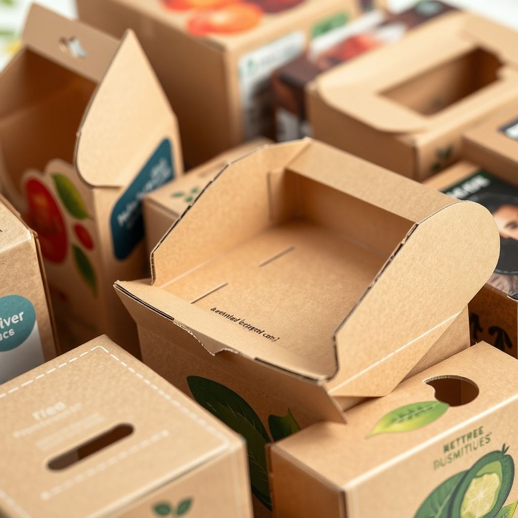 uncover - Close-up of innovative corrugated cardboard packaging designed for specific products like fresh produce or electron
