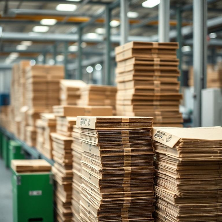 The Evolution of Technology: A Timeline of Innovation 2 evolution - eco-friendly packaging materials, recycled cardboard stacks, energy-efficient machinery, sustainable practices in