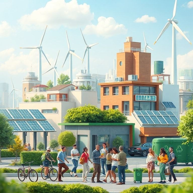 10 Ecofriendly Tips for a Greener Lifestyle 2 ecofriendly - clean energy sources like solar panels and wind turbines, sustainable transportation options like bicycles and