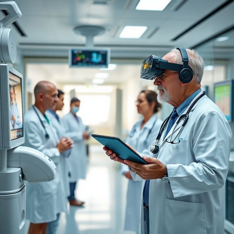 Revolutionizing the Future: Innovations Shaping Tomorrow's World 2 revolutionizing - innovative medical device in a hospital setting, diverse healthcare professionals working together in a mod