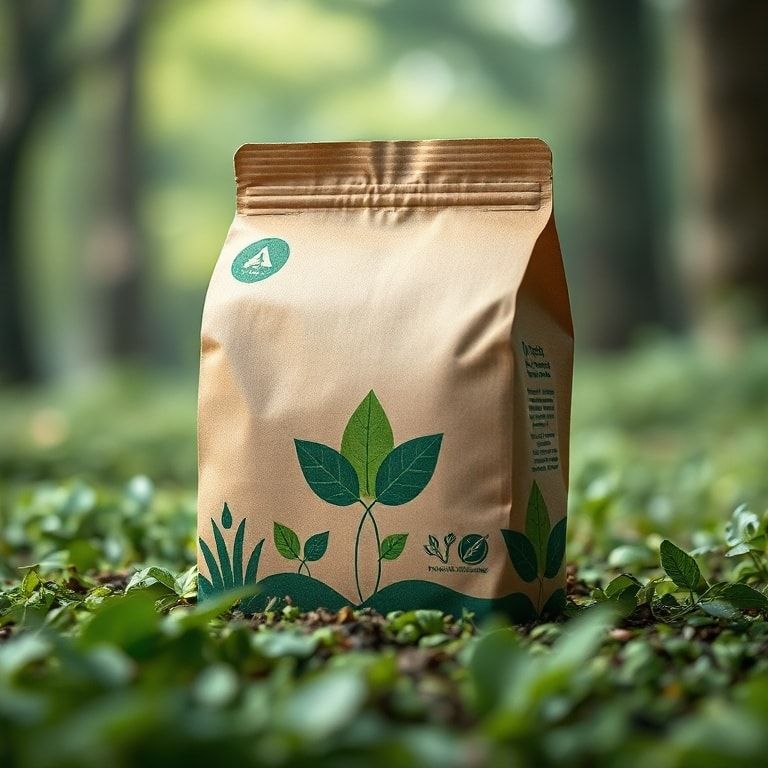 unleashing - eco-friendly cardboard packaging design with nature-inspired graphics, recyclable materials, biodegradable inks,