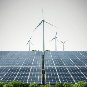 Renewable energy sources such as solar panels and wind turbines