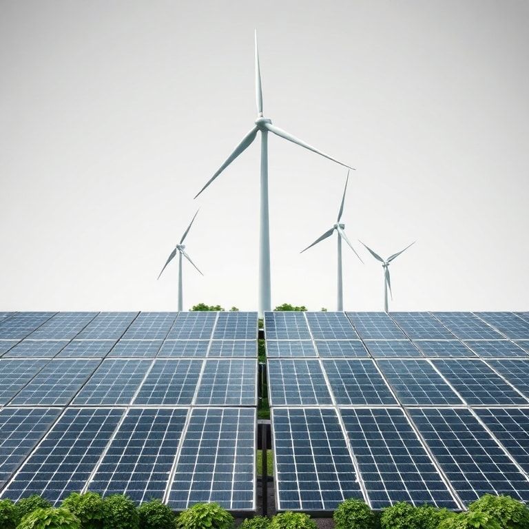 Renewable energy sources such as solar panels and wind turbines