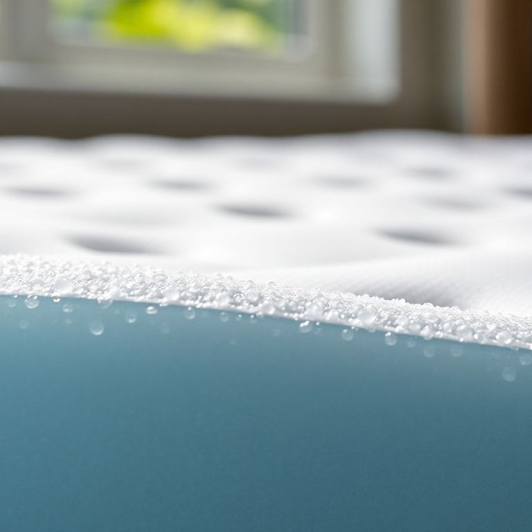 reasons - close-up of cooling gel infused foam material, detailed texture, innovative technology, cooling properties, ergonom