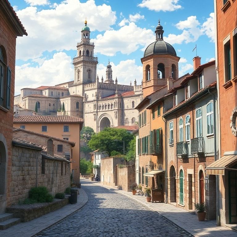 ancient ruins and historical sites, cobblestone streets of the Old Town, iconic Historical Landmark, centuries-old buildings, city's fascinating history