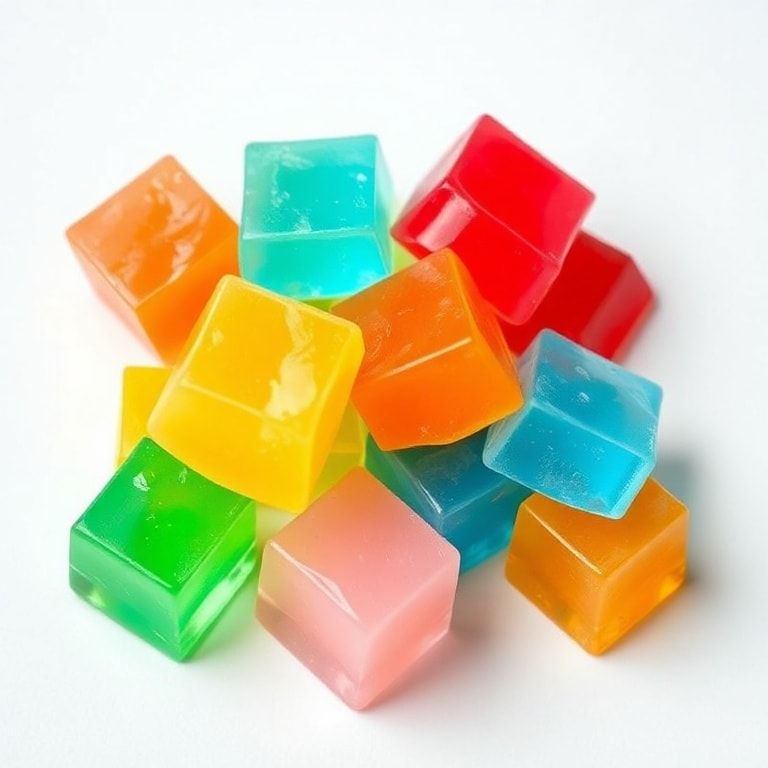 colorful gelatin cubes in assorted flavors, ready to be added to refreshing summer beverages, vibrant and enticing, perfect for parties