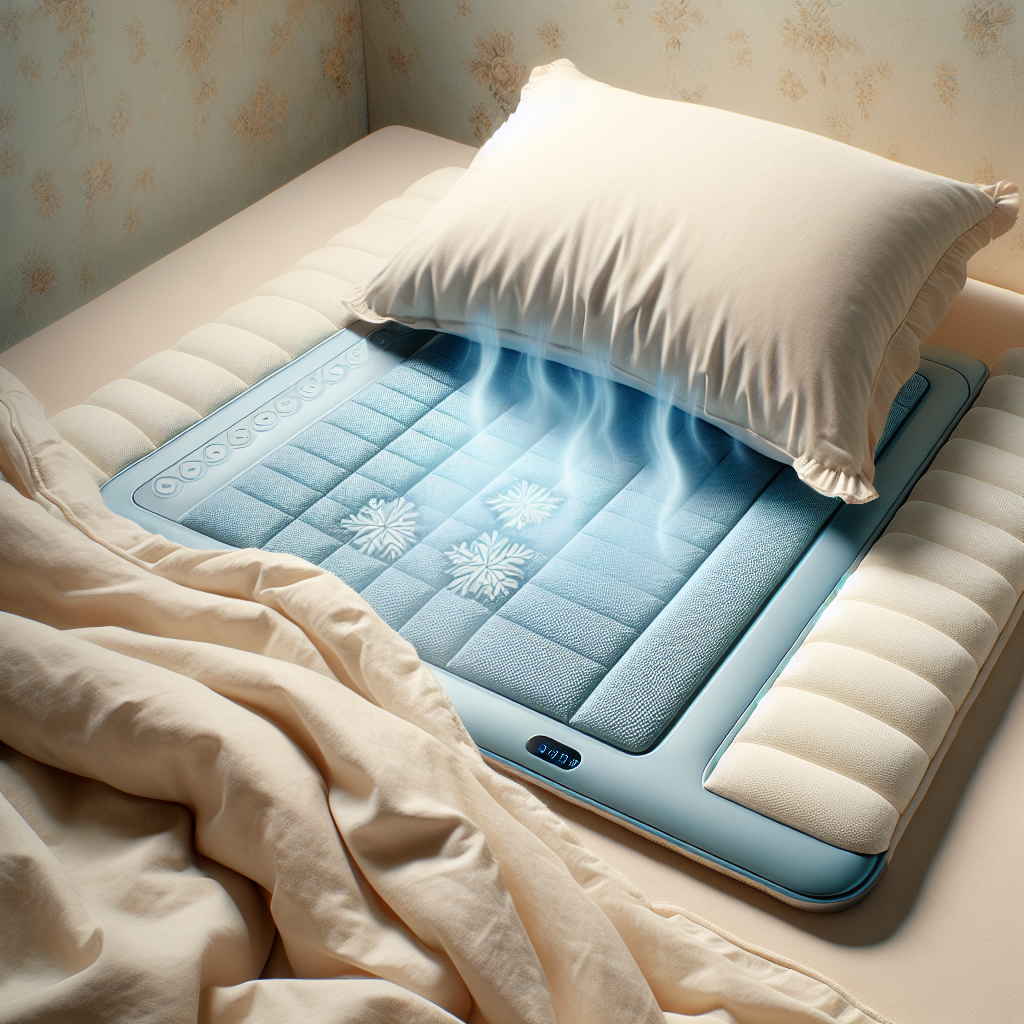 Cooling pad on a pillow for sleep aid