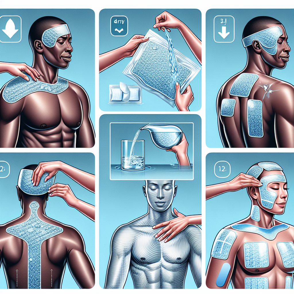 choosing - demonstrating the proper placement and hydration of a water-activated gel cooling pad for maximum effectiveness