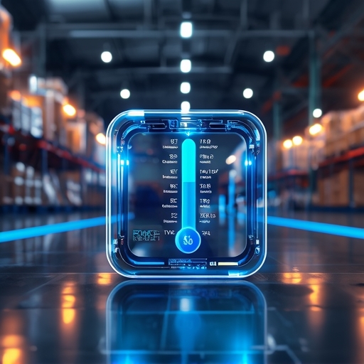 optimizing - Conceptual image of smart cooling gels integrated with IoT devices, displaying temperature data on a digital scr